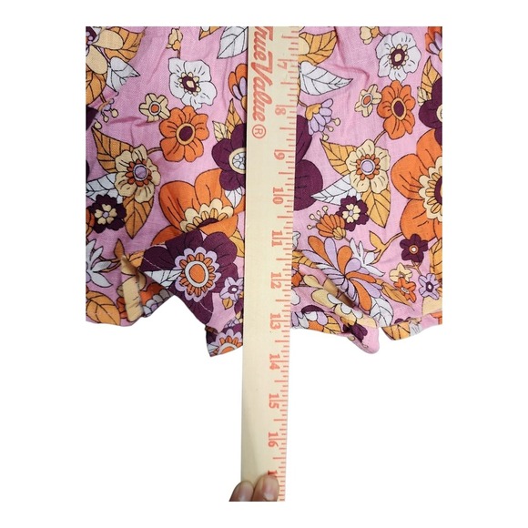 Wild Fable Shorts Womens XS Floral Print Linen Blend Pull-On Boho Hippie Style - Picture 7 of 8